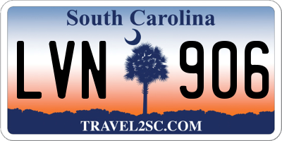 SC license plate LVN906