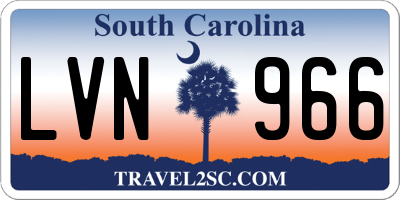 SC license plate LVN966