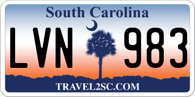 SC license plate LVN983
