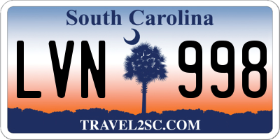 SC license plate LVN998