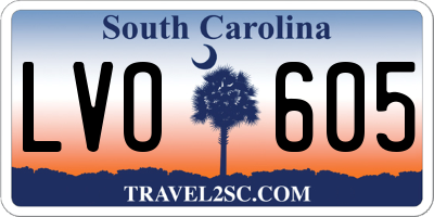 SC license plate LVO605