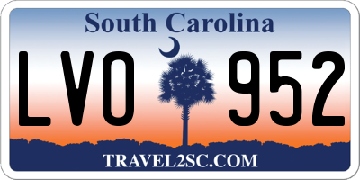 SC license plate LVO952