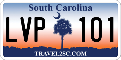 SC license plate LVP101