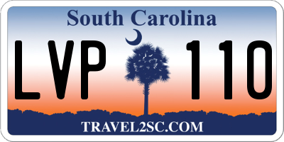 SC license plate LVP110
