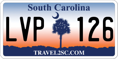 SC license plate LVP126