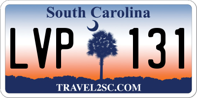 SC license plate LVP131