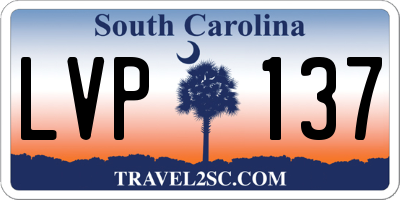 SC license plate LVP137