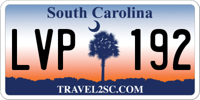 SC license plate LVP192