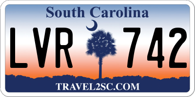 SC license plate LVR742