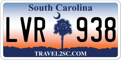 SC license plate LVR938
