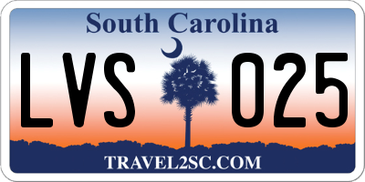 SC license plate LVS025