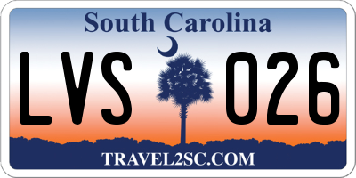 SC license plate LVS026