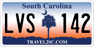 SC license plate LVS142