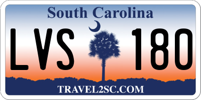 SC license plate LVS180
