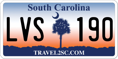 SC license plate LVS190