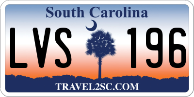 SC license plate LVS196