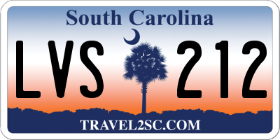 SC license plate LVS212