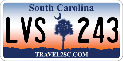 SC license plate LVS243