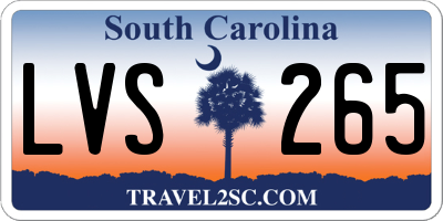 SC license plate LVS265