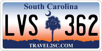 SC license plate LVS362