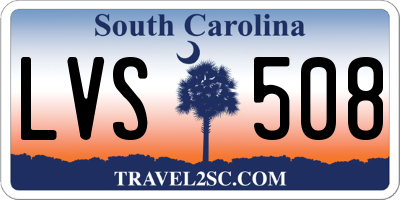 SC license plate LVS508
