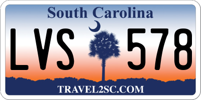 SC license plate LVS578