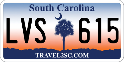 SC license plate LVS615