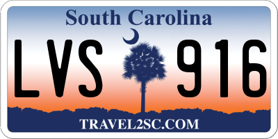 SC license plate LVS916