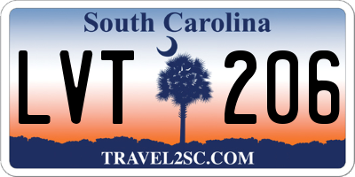 SC license plate LVT206