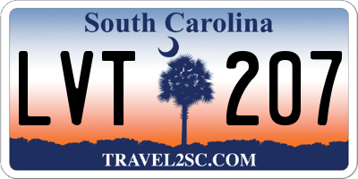 SC license plate LVT207