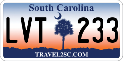 SC license plate LVT233