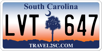 SC license plate LVT647