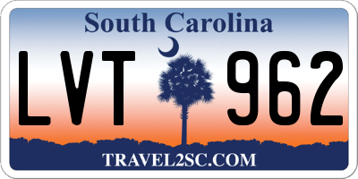 SC license plate LVT962