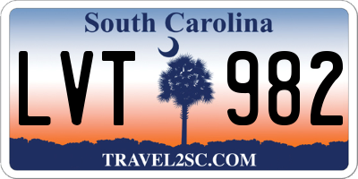 SC license plate LVT982