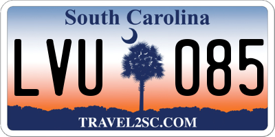 SC license plate LVU085