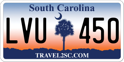 SC license plate LVU450