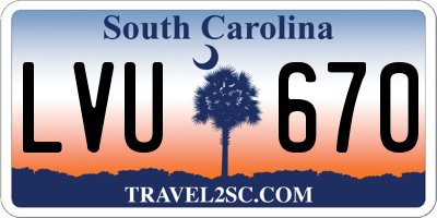 SC license plate LVU670