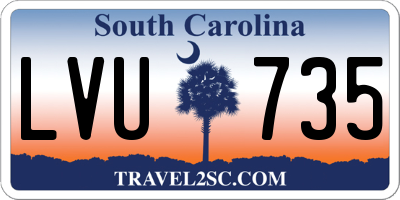 SC license plate LVU735