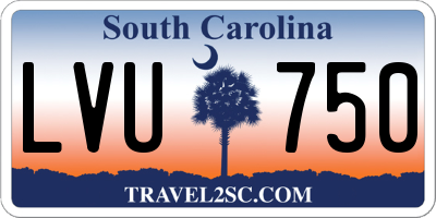 SC license plate LVU750