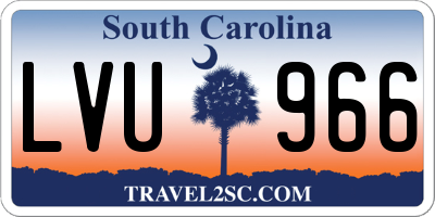 SC license plate LVU966