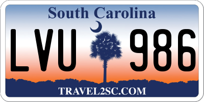 SC license plate LVU986