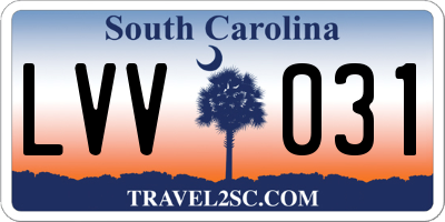 SC license plate LVV031