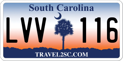 SC license plate LVV116