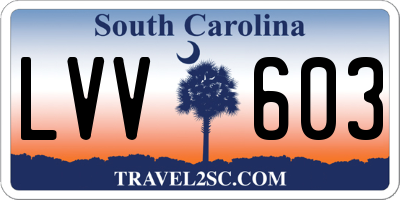 SC license plate LVV603