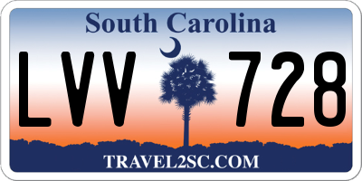 SC license plate LVV728