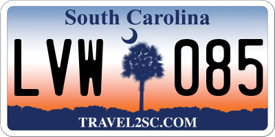 SC license plate LVW085