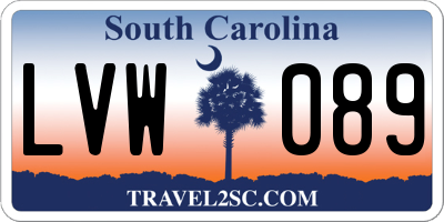 SC license plate LVW089
