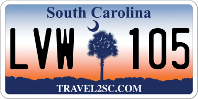 SC license plate LVW105