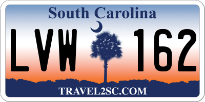 SC license plate LVW162