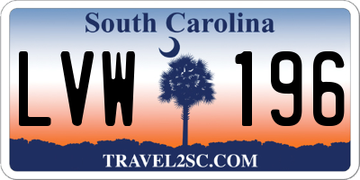 SC license plate LVW196